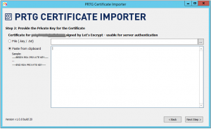 PRTG Certificate Importer - Step 2