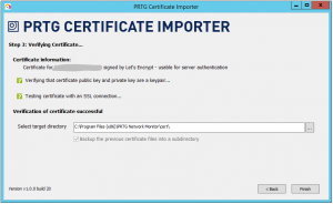 PRTG Certificate Importer - Step 3